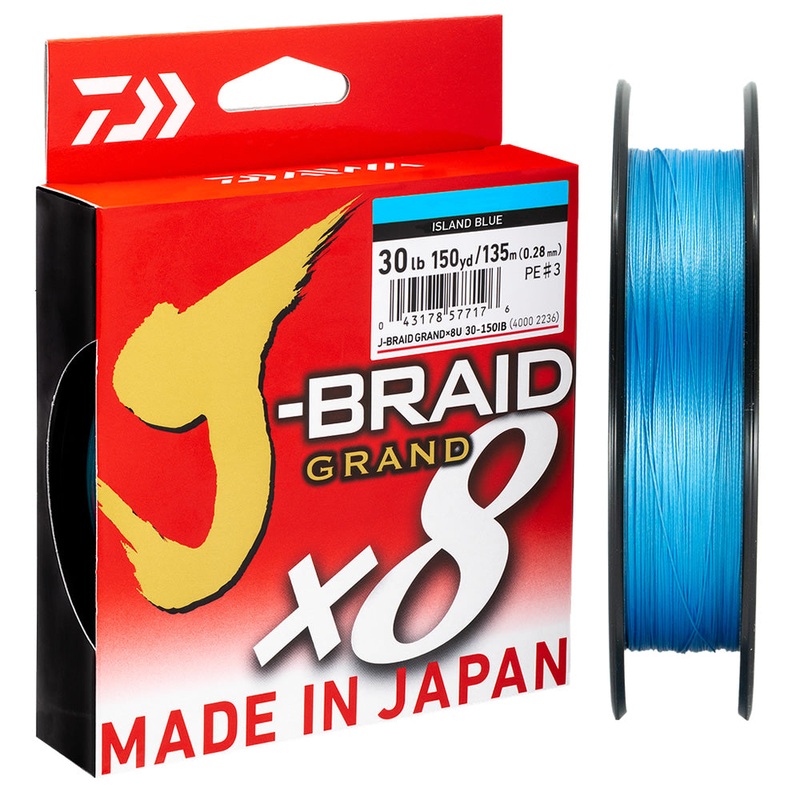 Daiwa J-Braid Grand X8 Braid 150yds Island Blue